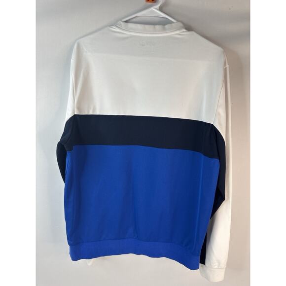 Lacoste Sport Colorblock Sweatshirt Navy White Black L Logo Crewneck Pullover - Picture 4 of 8